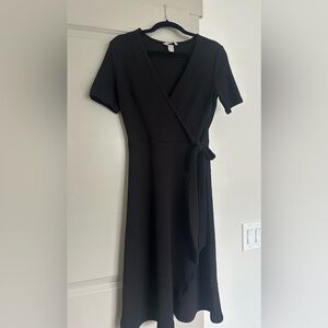 H&M Women’s black faux wrap dress